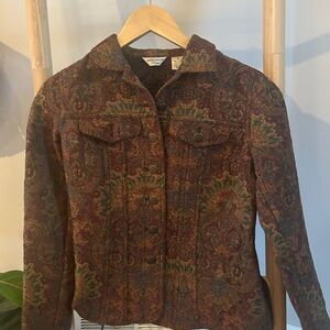 Vintage Laura Ashley Women's Paisley Tapestry Jacket size Small Petites
